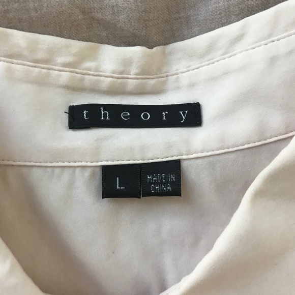 Theory Light Pink Stretchy Fitted Dress Shirt - Picture 2 of 7